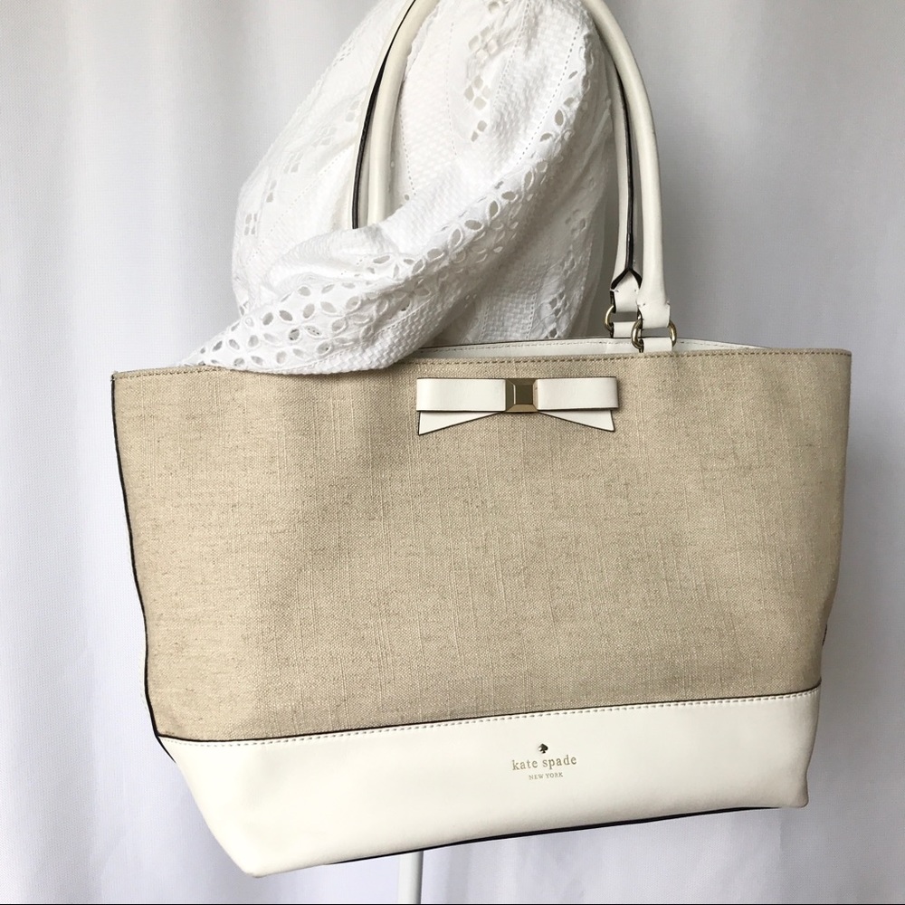 kate spade Holly Street Linen & Leather tote